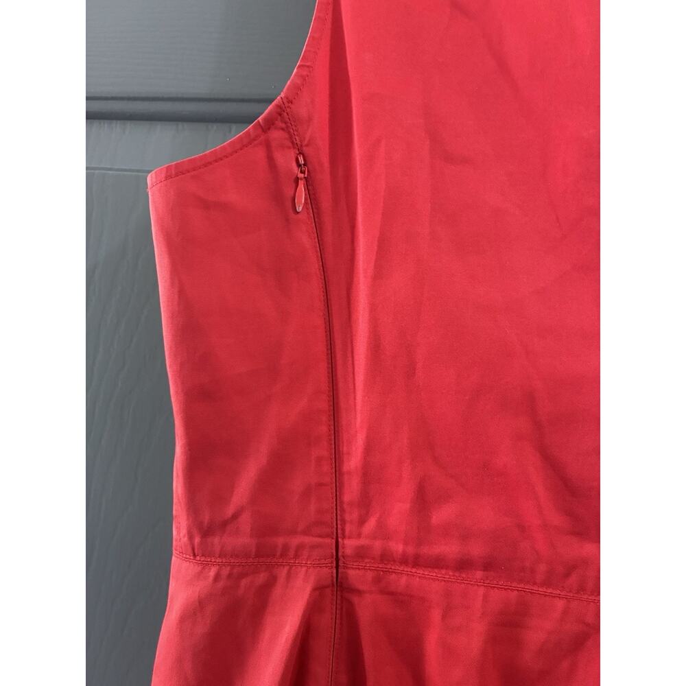 Armani Collezioni Red Stretch Cotton Sleeveless Midi Dress Size 12 - Picture 4 of 9